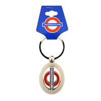 Oval metal keyring - Underground   <br /><br /> 42mm by 33mm diameter