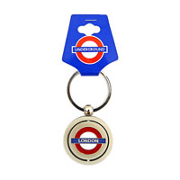 Round metal keyring - London <br /><br /> 38mm diameter