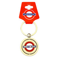 Round metal keyring - Mind The Gap <br /><br /> 38mm diameter