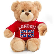 London Gifts : Teddy Bears - Cute soft Teddy bear with pink London heart